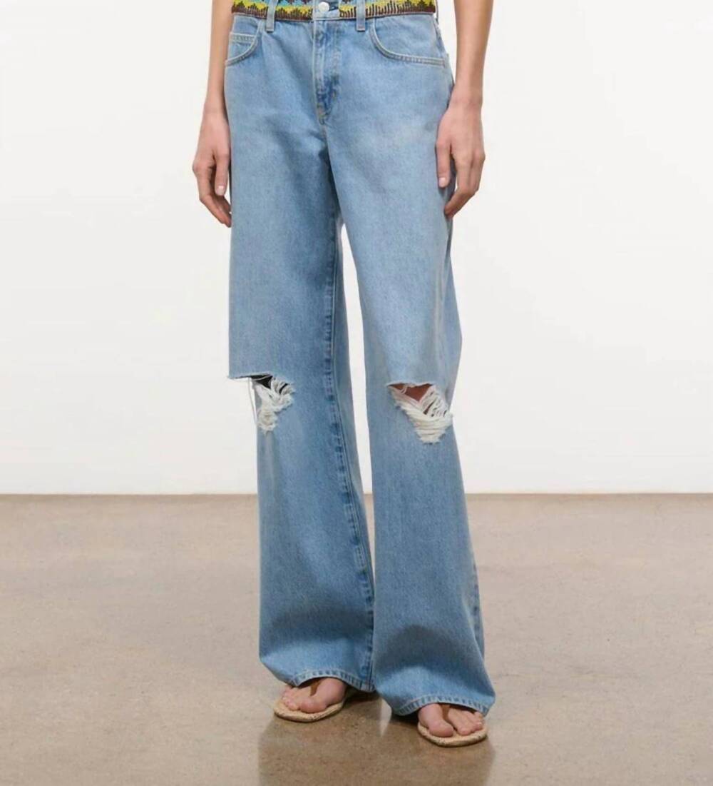 NEW STAUD gus relaxed jean in surfer beaded